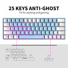 Load image into Gallery viewer, 63 Keys T62 60% key Mechanical Keyboard gamer Rainbow RGB Effect Hot Swappable Gaming Keyboards Blue Red Switch 25-Key Rollover