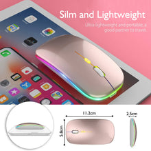 Load image into Gallery viewer, 2.4GHz Wireless Mouse Bluetooth Mouse Mice Rechargeable Mouse Silent Mouse LED Backlit USB Gaming Mouse 1600DPI for PC Laptop