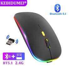 Load image into Gallery viewer, 2.4GHz Wireless Mouse Bluetooth Mouse Mice Rechargeable Mouse Silent Mouse LED Backlit USB Gaming Mouse 1600DPI for PC Laptop