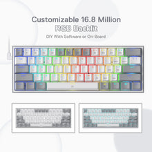 Load image into Gallery viewer, Redragon K617 Fizz 60% Wired RGB Gaming Keyboard, 61 Keys Hot-Swap Compact Mechanical Keyboard Red Switch