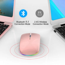 Load image into Gallery viewer, 2.4GHz Wireless Mouse Bluetooth Mouse Mice Rechargeable Mouse Silent Mouse LED Backlit USB Gaming Mouse 1600DPI for PC Laptop
