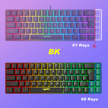 Load image into Gallery viewer, 60% Percent Gaming Keyboard, Ergonomic Small Mini membrane Keyboard Compact RGB Backlit Keyboard for Windows, PC, Laptop, Gaming