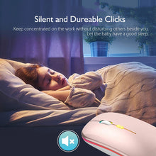 Load image into Gallery viewer, 2.4GHz Wireless Mouse Bluetooth Mouse Mice Rechargeable Mouse Silent Mouse LED Backlit USB Gaming Mouse 1600DPI for PC Laptop