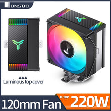 Load image into Gallery viewer, Jonsbo CR1000 EVO CPU Processador Air Cooler 4 Heat Pipes ARGB PWM D-TDP 220W Radiator for Intel LGA1700 1200 115X AMD AM4 AM5