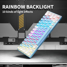 Load image into Gallery viewer, 63 Keys T62 60% key Mechanical Keyboard gamer Rainbow RGB Effect Hot Swappable Gaming Keyboards Blue Red Switch 25-Key Rollover