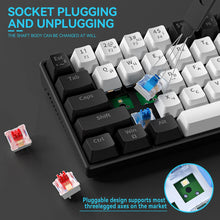 Load image into Gallery viewer, ZA646 Wired Gaming Mechanical Keyboard For Gamer Russsian/English 63 Keys Backlit Hot-swap Mini Game 60% Keyboard For travel