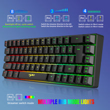 Load image into Gallery viewer, 60% Percent Gaming Keyboard, Ergonomic Small Mini membrane Keyboard Compact RGB Backlit Keyboard for Windows, PC, Laptop, Gaming