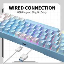 Load image into Gallery viewer, 63 Keys T62 60% key Mechanical Keyboard gamer Rainbow RGB Effect Hot Swappable Gaming Keyboards Blue Red Switch 25-Key Rollover