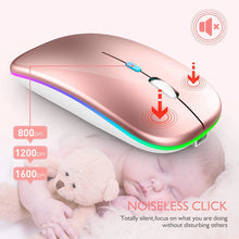 Load image into Gallery viewer, 2.4GHz Wireless Mouse Bluetooth Mouse Mice Rechargeable Mouse Silent Mouse LED Backlit USB Gaming Mouse 1600DPI for PC Laptop
