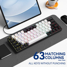 Load image into Gallery viewer, ZA646 Wired Gaming Mechanical Keyboard For Gamer Russsian/English 63 Keys Backlit Hot-swap Mini Game 60% Keyboard For travel
